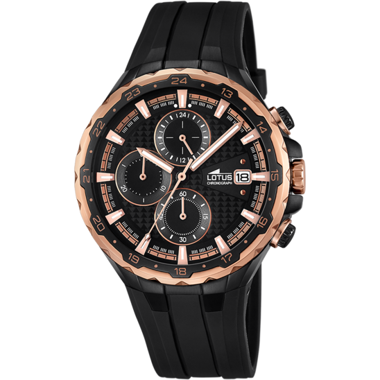 Reloj Lotus Crono Hombre Correa marrón esfera negra Rf18683/1 - joyeria  azofra