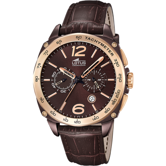 MONTRE LOTUS 18218/1 CHOCOLAT, BRACELET CUIR, HOMME