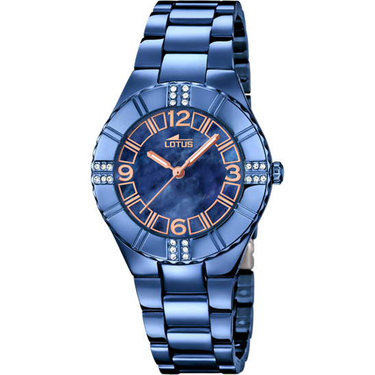 MONTRE LOTUS 18247/2 BLEU, BRACELET EN ACIER INOXYDABLE, FEMME