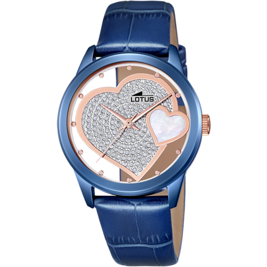 LOTUS Orologio Uomo Cronografo - Cassa In Acciaio 316L Grigio, Cinturino In Gomma Azzurro - 5 ATM