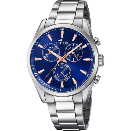 MONTRE LOTUS CHRONO 18365/6 BLEU, BRACELET EN ACIER, HOMME