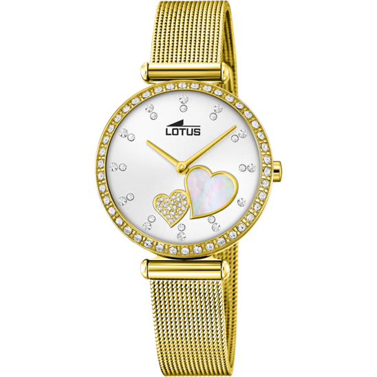 MONTRE LOTUS 18619/1 BLANC, BRACELET EN ACIER INOXYDABLE, FEMME