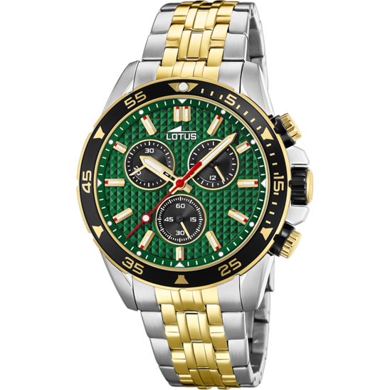 MONTRE LOTUS EXCELLENT 18651/2 VERT, BRACELET EN ACIER, HOMME