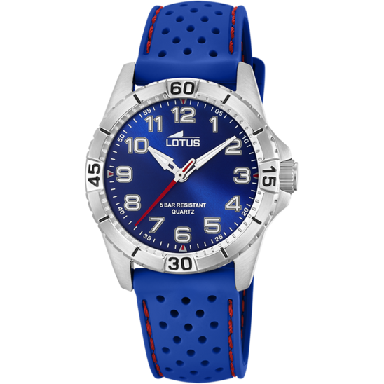 LOTUS KINDERACHTIG BLAUW JUNIOR COLLECTION RUBBER HORLOGE ARMBAND 18663/2