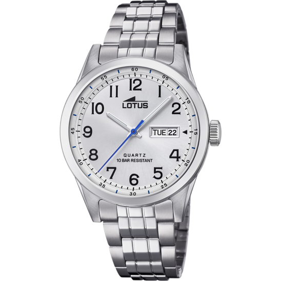 MONTRE LOTUS CLASSIC STEEL 18670/1 BLANC, BRACELET EN ACIER, HOMME