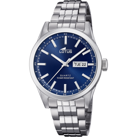 MONTRE LOTUS CLASSIC STEEL 18670/3 BLEU, BRACELET EN ACIER, HOMME