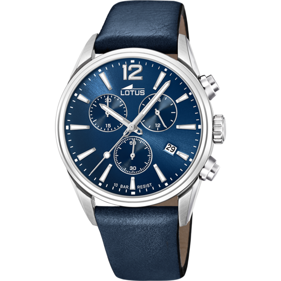 Reloj Hombre - LOTUS - Correa de Piel Azul - Cronógrafo - 18217/1, Azul,  Cronógrafo