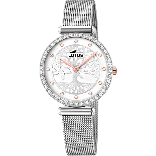 MONTRE LOTUS 18709/1 BLANC, BRACELET EN ACIER INOXYDABLE, FEMME