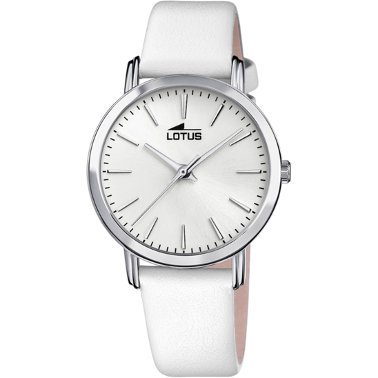 LOTUS DAMES ZILVER TRENDY LEER HORLOGE ARMBAND 18738/1