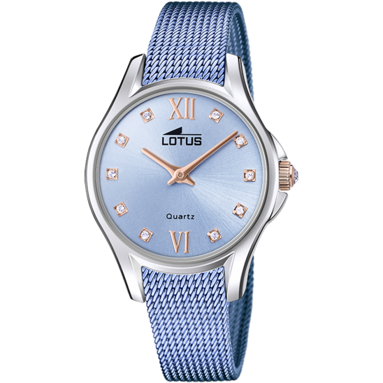 LOTUS DAMES BLAUW BLISS 316L ROESTVRIJ STAAL HORLOGE ARMBAND 18799/2