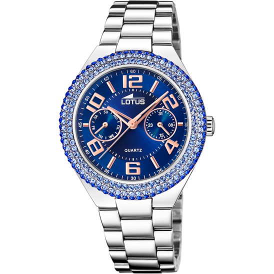 LOTUS DAMES BLAUW BLISS 316L ROESTVRIJ STAAL HORLOGE ARMBAND 18909/1