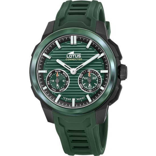 Reloj Lotus Connected 19092/3 Verde Correa De Silicona, Hombre