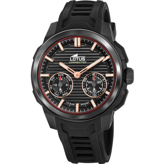 Reloj Lotus Connected 19092/4 Negro Correa De Silicona, Hombre