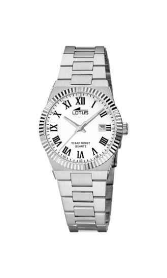 Lotus Orologio Uomo Quarzo - Cronografo Multifunzione Con Data E Giorno, Cassa Rettangolare Acciaio, Bracciale Inox Argentato, 50m Water Resistant