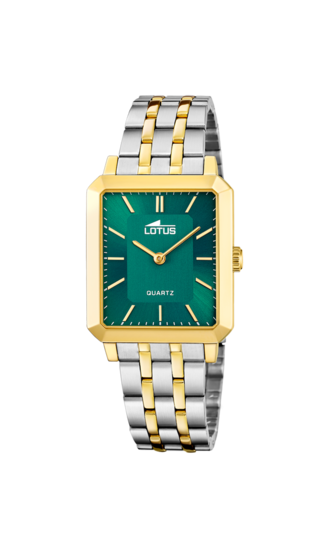 LOTUS Orologio Donna 18988/2 Square Series: Cassa Rettangolare Oro E Cinturino In Pelle Marrone