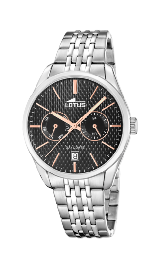 Orologio Uomo Lotus Multifunzione 18374/4 - Cassa Acciaio 41 Mm - Pelle Nera