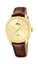 Lotus men's gold Minimalist For Him leather watch bracelet 19067/1