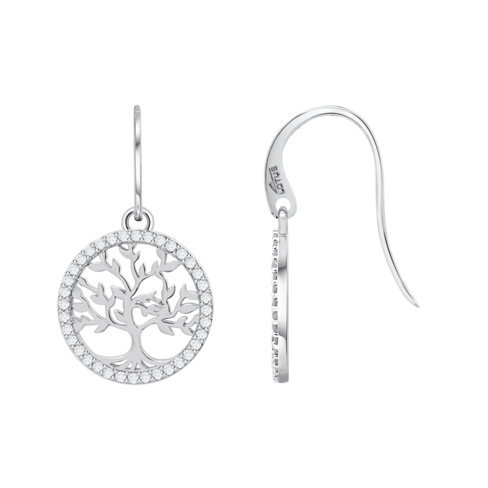Boucles d'oreilles Fleur de lotus argent