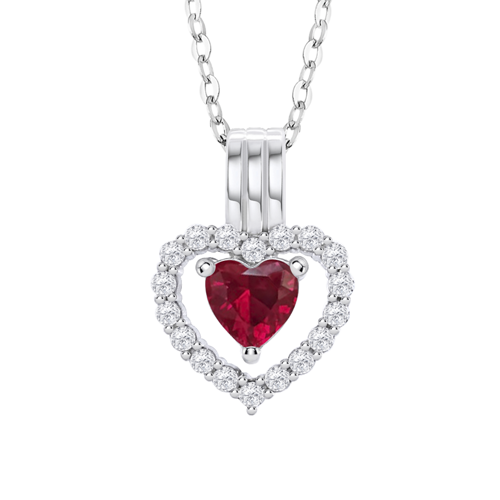 JO WISDOM Collana Cuore In Argento 925 Con Zirconia Cubica – Ciondolo Lontra, Catena Regolabile 45+3 Cm