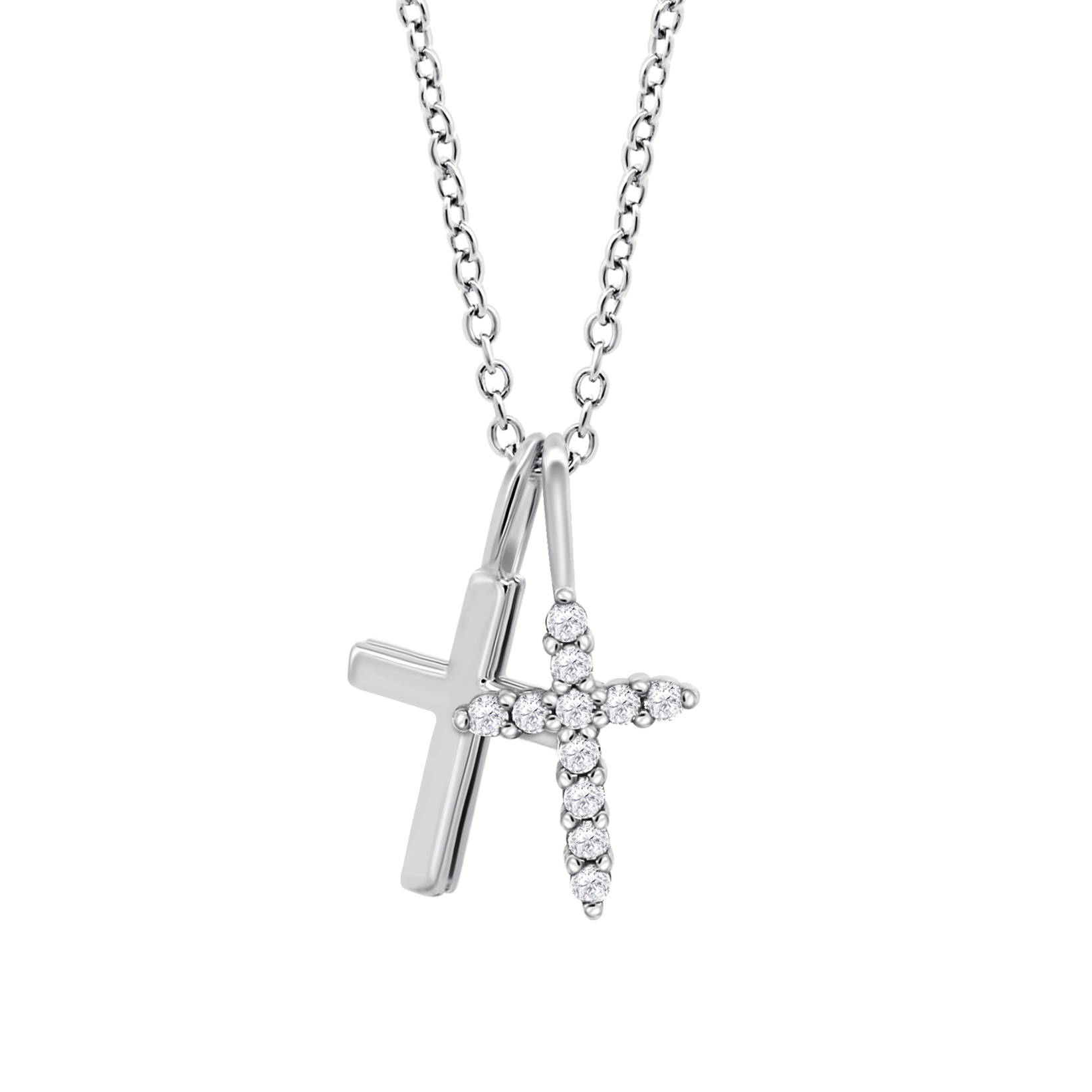 WANTME Collana in argento sterling 925 con ciondolo a forma di croce