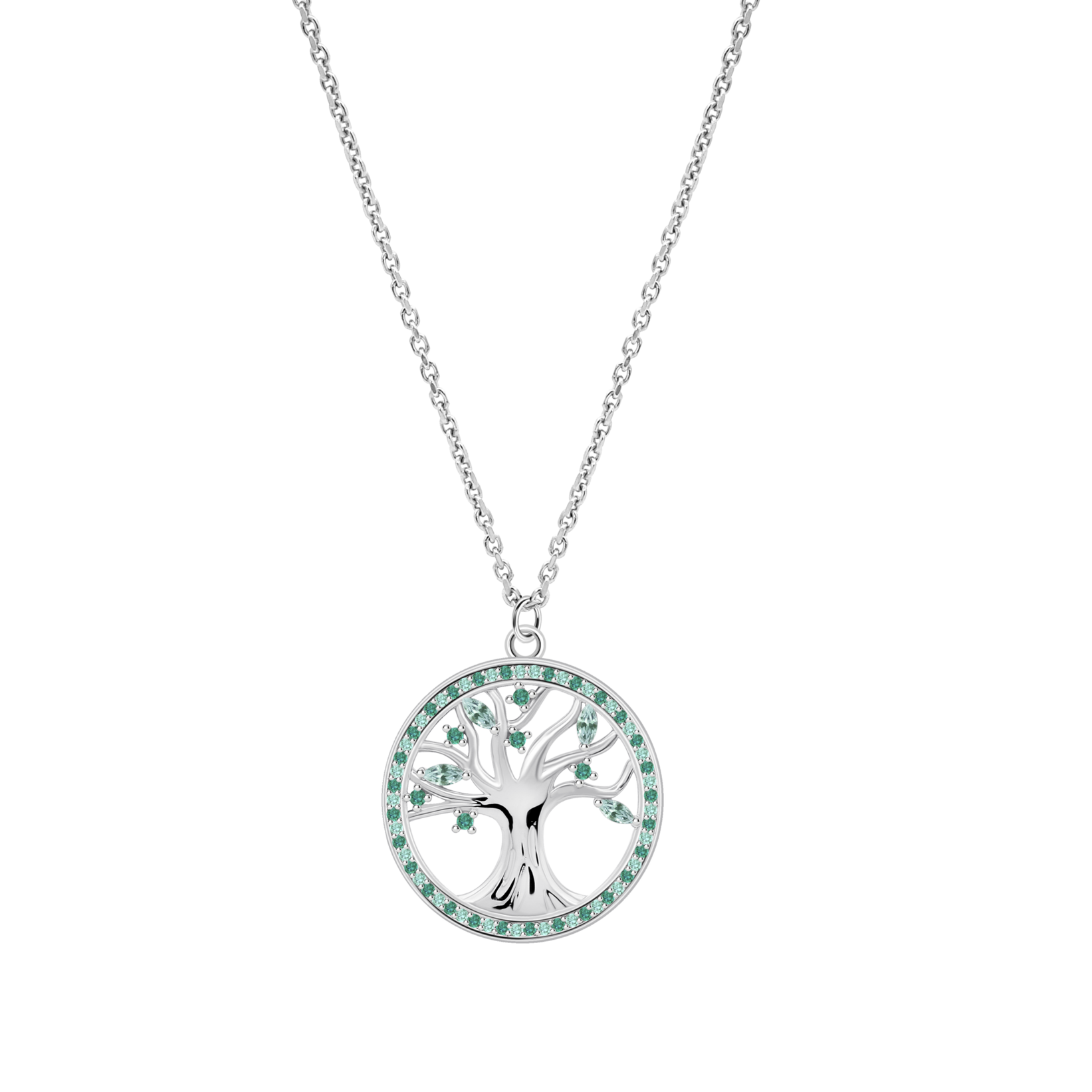 LOTUS SILVER WOMEN'S SILVER TREE OF LIFE NECKLACE RAINBOW LP3708-1/3