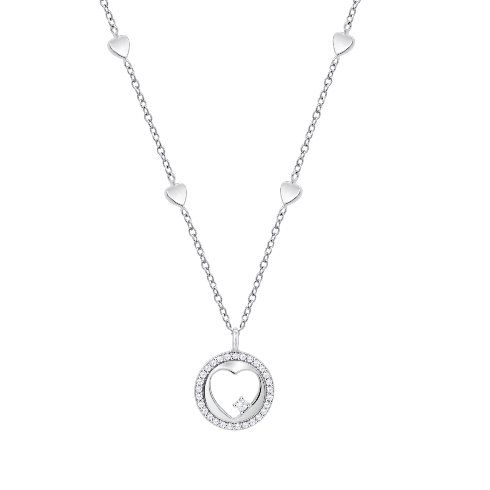 TOYOOSKY Collar Y Colgant De Latido De Corazón Para Mujer, De Plata