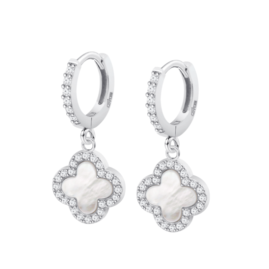 Pendientes Flor Lotus Silver Trendy Lp3927-4/2 Plata, Mujer
