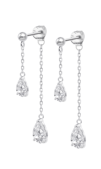 Kit Trio de Brincos Prata 925, Coração, Estrela e uma Pedra de Zircônia