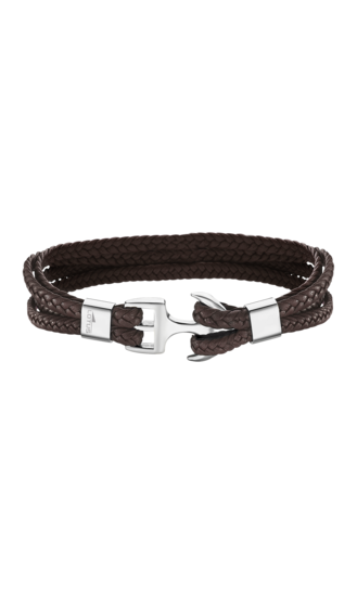 Bracciale Acciaio Uomo Corda Colore Marrone Con Ancora | Uomo | My Mood