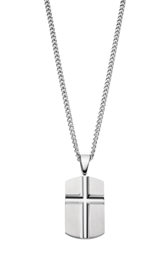 LOTUS Style Collana Uomo In Acciaio Inox Argento | Modello LS1984-1/1 | Gioiello Elegante Con Chiusura A Moschettone