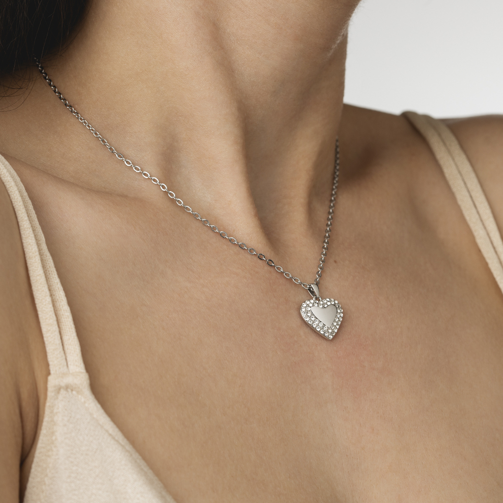 Gargantilla Plata Mujer Collar De Corazón Lotus Style Acero