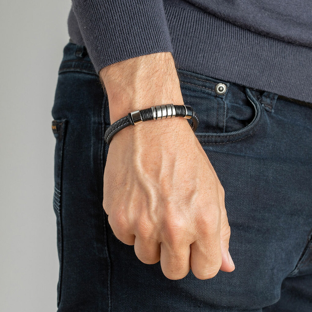 Offerta Bracciale Uomo Lotus LS2144/2/3 Pelle Marrone Acciaio 22cm