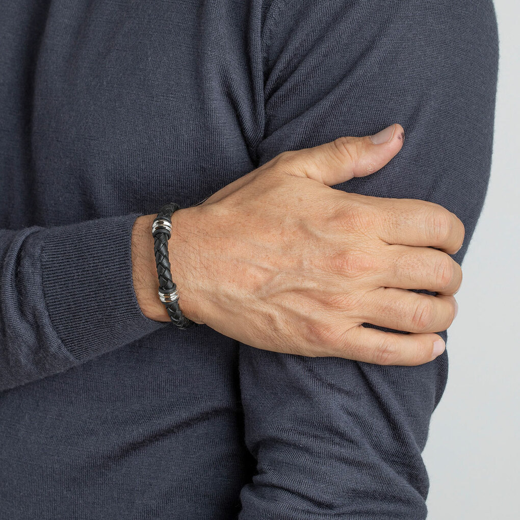 Kleine Cadeautjes Mannen Gepersonaliseerd Leren Wrap Armband In De Doos Van De Gift Van Gepersonaliseerde Mannen Armband