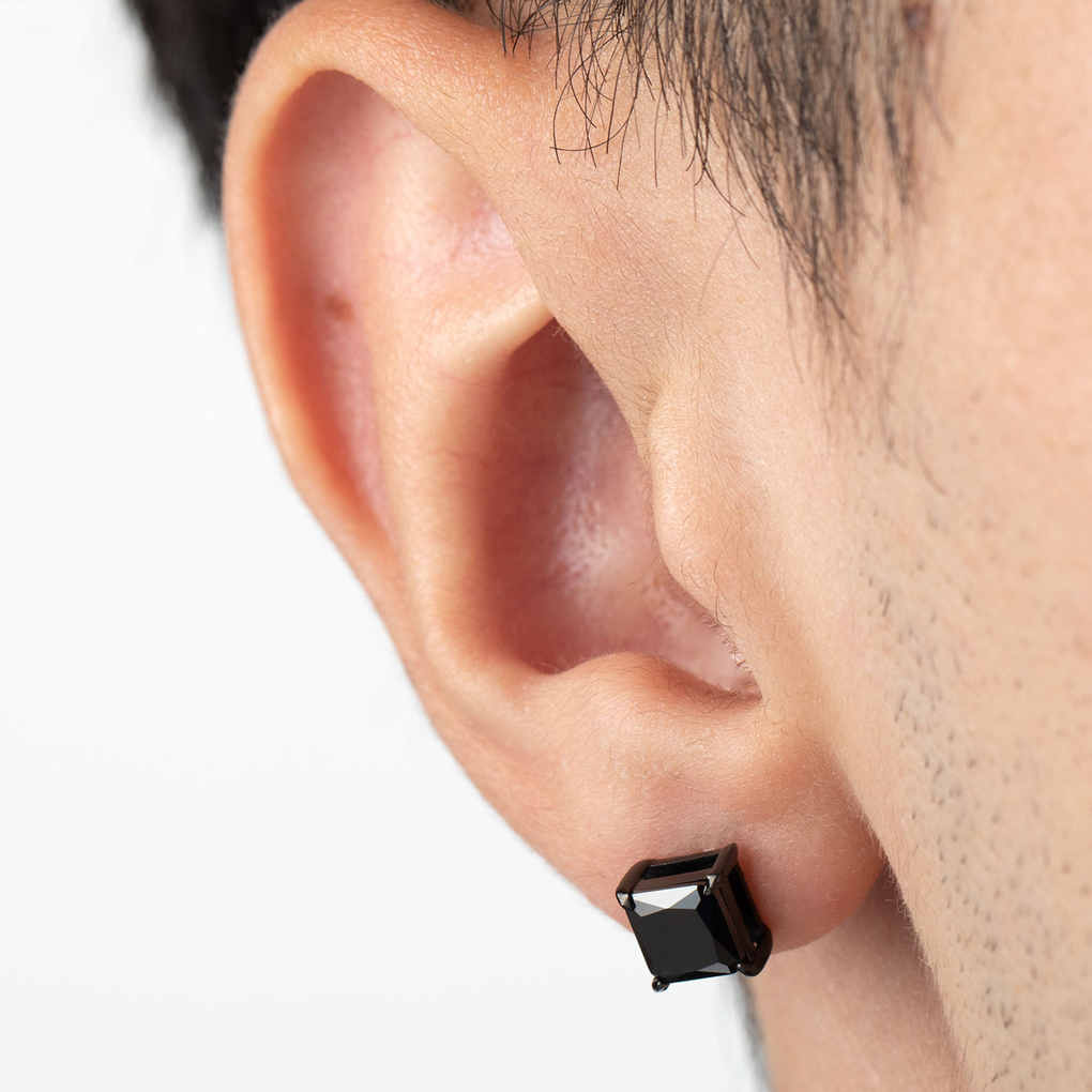 Boucles D'oreilles Homme Acier Inoxydable - Clous Et Puces Avec Zircon, Hypoallergénique, Style épuré