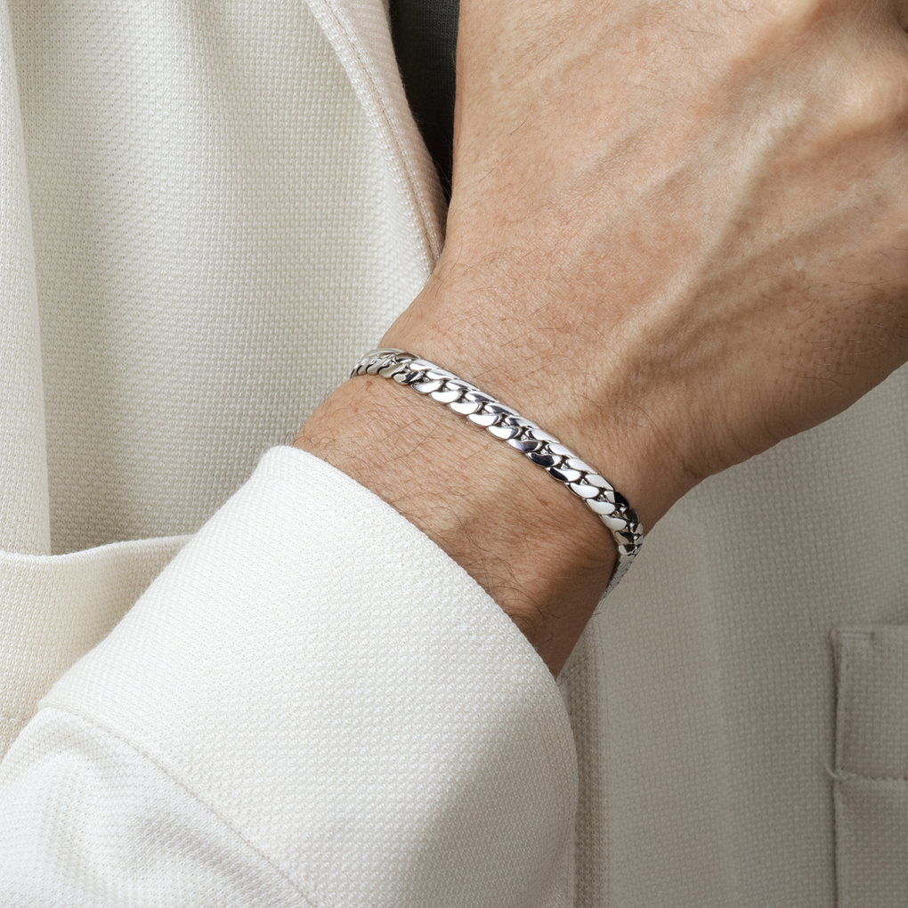 Lotus Pulseira Acquo: Bracciale Moderno In Argento, Ispirato All'acqua E Al Fiore Di Loto