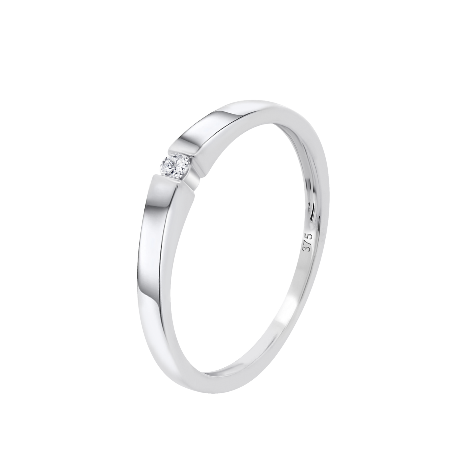 ANELLO SOLITARIO MONTATURA INVISIBILE CON DIAMANTE IN ORO BIANCO