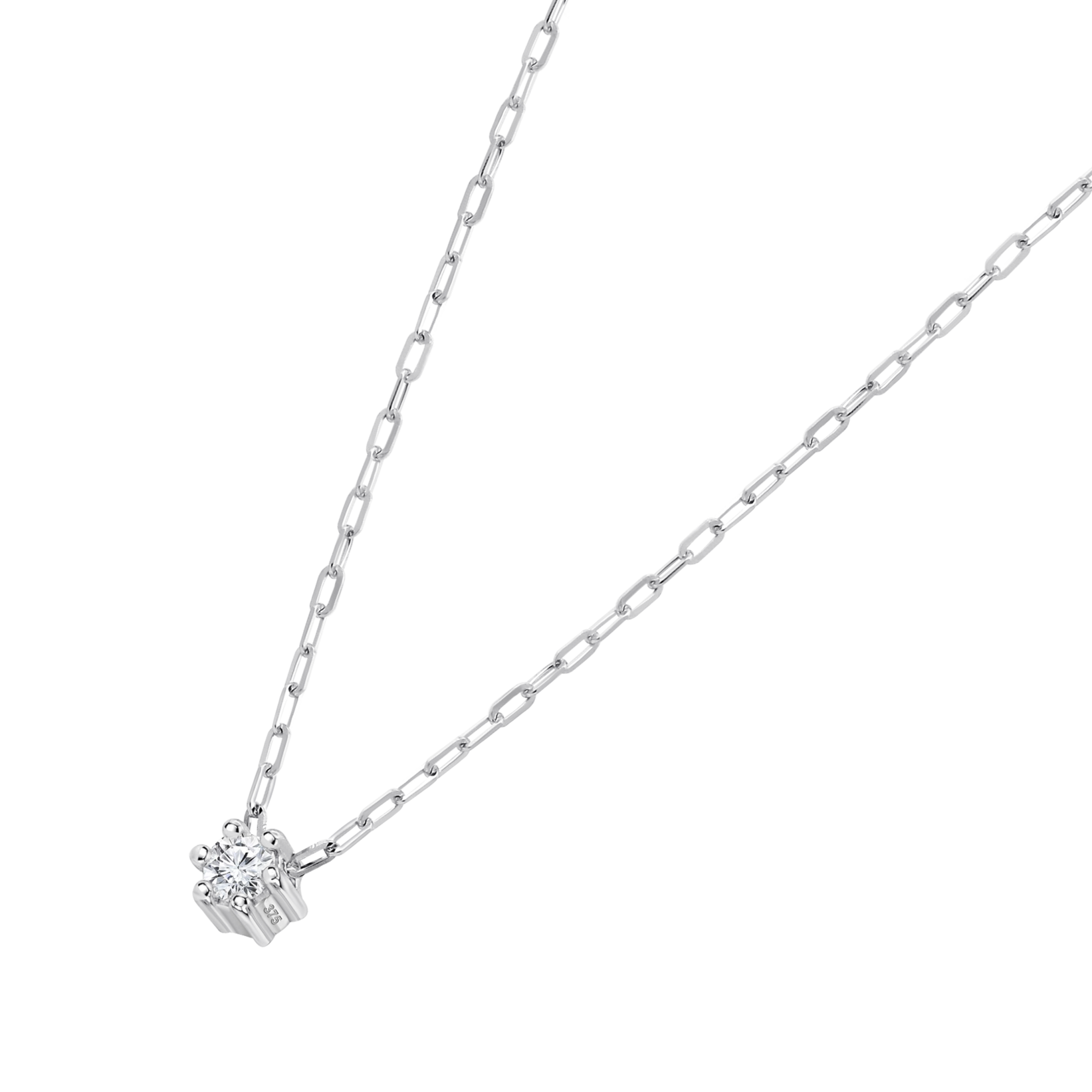 COLLANA SOLITARIO CON DIAMANTE IN MONTATURA CLASSICA GRIFFE IN