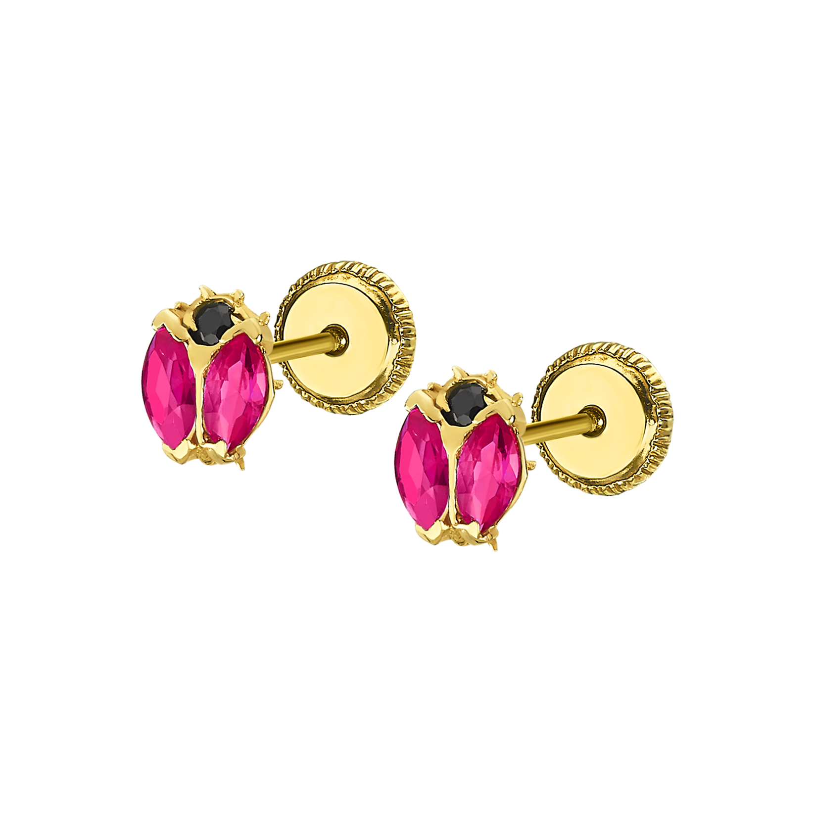 Pendientes De Oro 9K Para Bebé Niña - Cierre De Rosca Seguro 6mm, Ideal Regalo Nacimiento O Bautizo