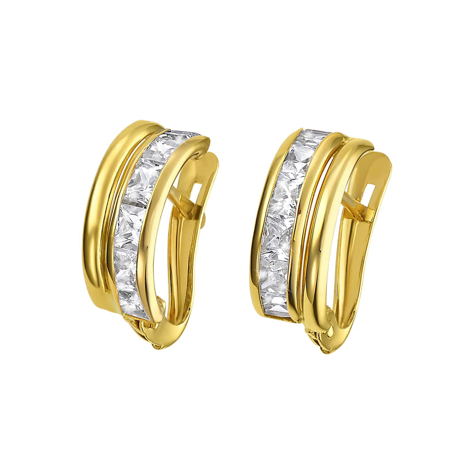 Orecchini A Perno In Oro Giallo 9K (375) - Design Classico Italiano, Regalo In Scatola Lussuosa