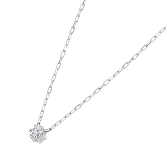 Collar Con Colgante De Cluster De Diamantes En Oro Blanco De 9 Quilates