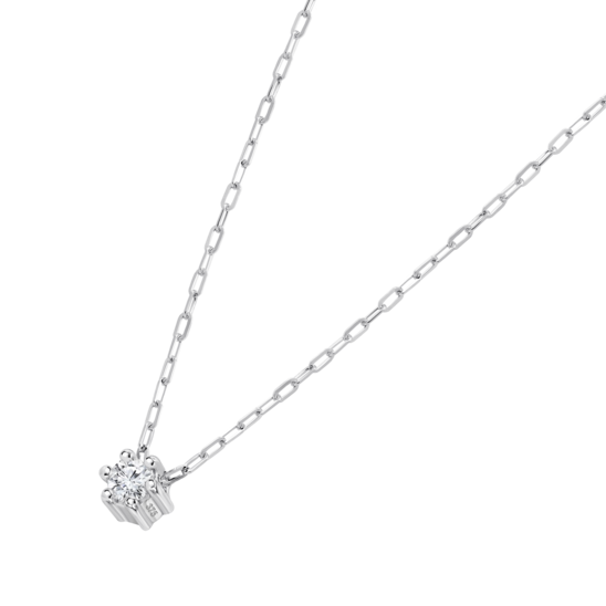 Collar Con Colgante De Cluster De Diamantes En Oro Blanco De 9 Quilates