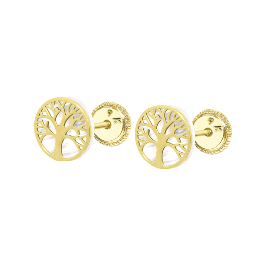 Pendientes Arbol Vida Time Road Hin00004/8 Oro, Mujer