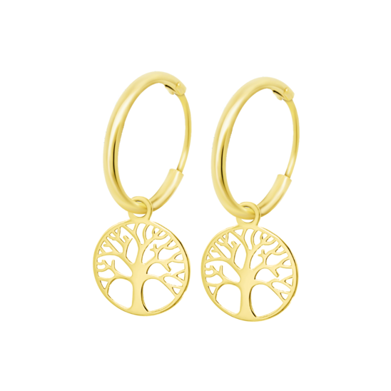 Pendientes Arbol Vida Time Road Hin00006/12 Oro, Mujer