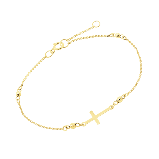 TIME ROAD WOMEN'S GOLD CROSS BRACELET HIN00011/18