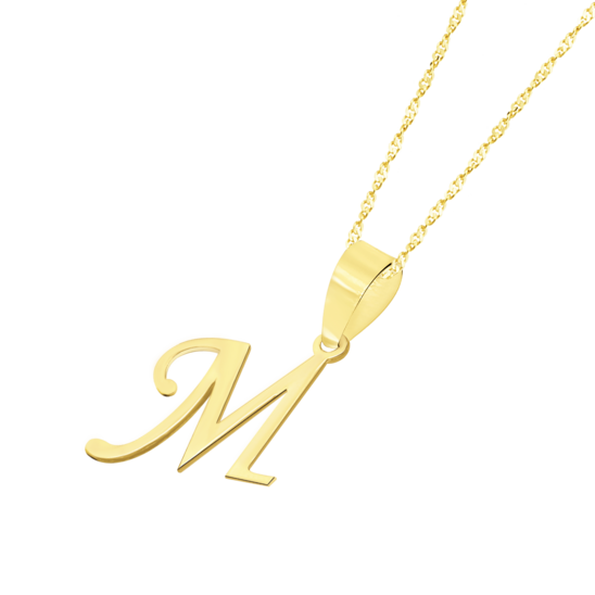 TIME ROAD WOMEN'S GOLD INITIALS NECKLACE HIN00022/M