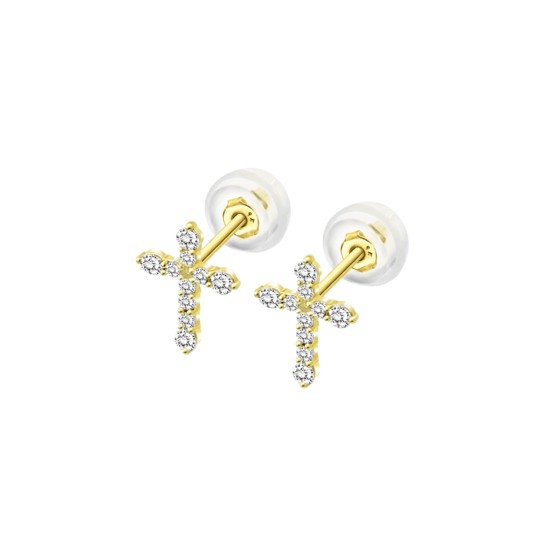 Pendientes Cruz Time Road Hin00124 Oro, Mujer