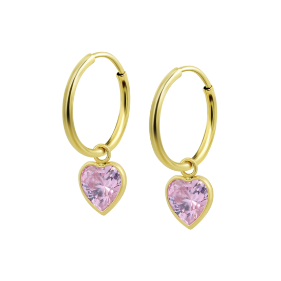 Pendientes Corazón Time Road Hin00266/12 Oro, Mujer