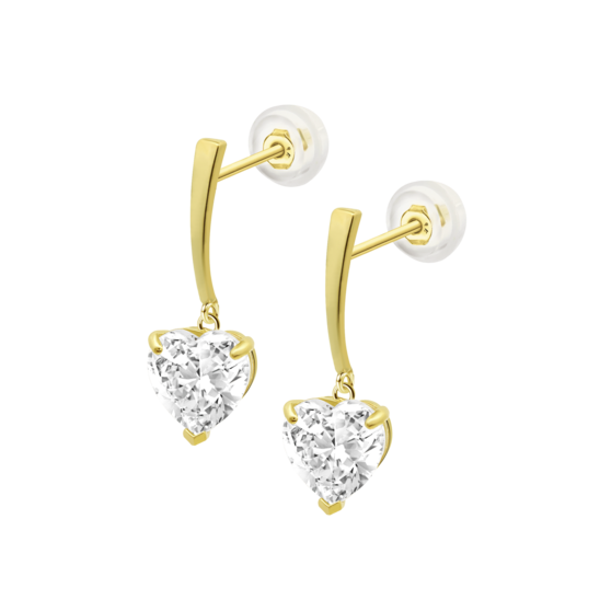Pendientes Corazón Time Road Hin00278 Oro, Mujer
