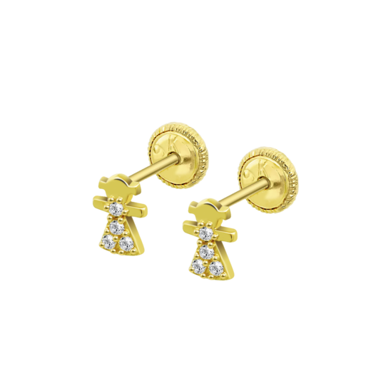 TIME ROAD KIDS'S GOLD MOTHER EARRINGS HIN00283