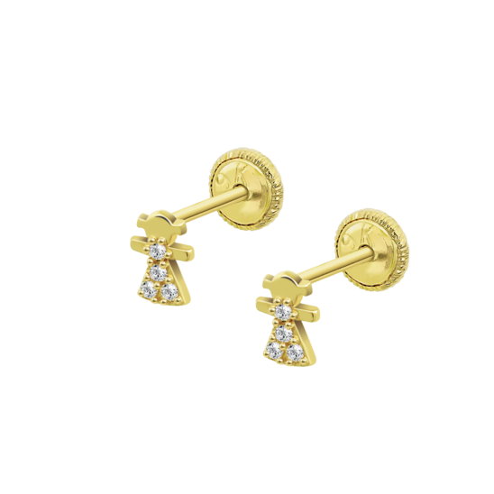 TIME ROAD KIDS'S GOLD MOTHER EARRINGS HIN00283